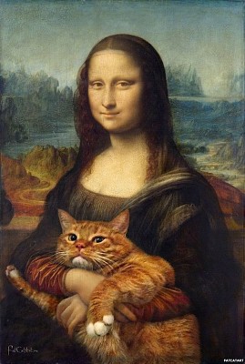פאזל של Mona Lisa com um Gato