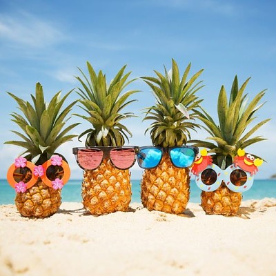 Ananas y lentes de sol