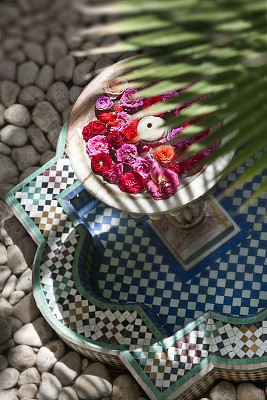 Fountain with flowers