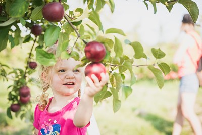 Fillette au pomme