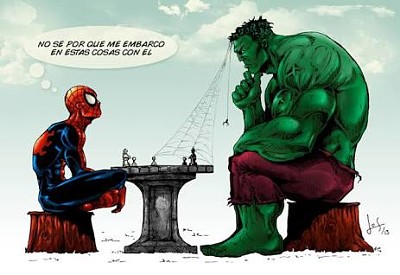 Hombre AraÃ±a y Hulk