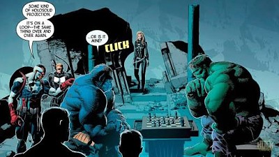 Hulk jugando ajedrez