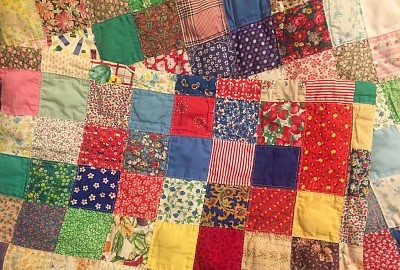 Scrap quilt, vintage fabrics