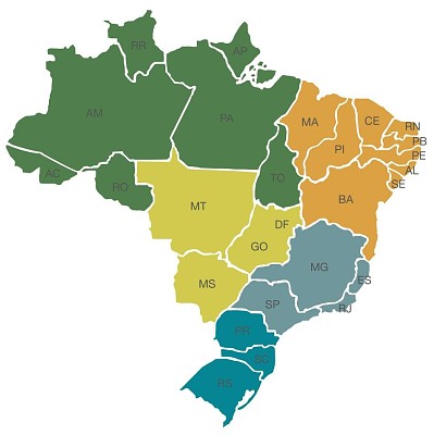 Mapa do Brasil - RegiÃµes