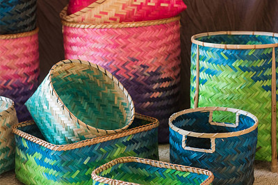 mexican color baskets
