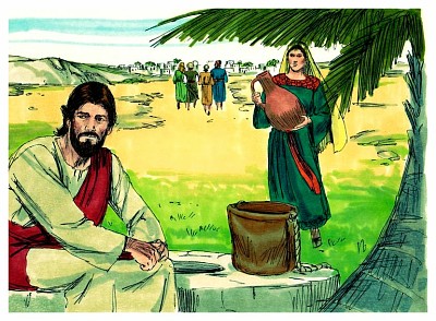 פאזל של Jesus e a mulher samaritana