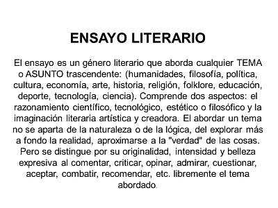 פאזל של ENSAYO LITERARIO