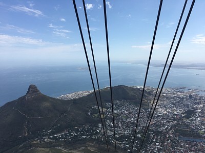 Lion 's head and Cape Town from Table Mountain