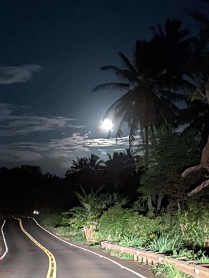 A moonlight drive home - Molokai, Hawaii