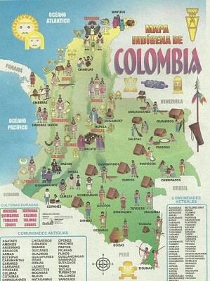 mapa indigena de colombia