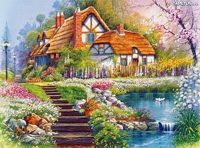 Casita con lago jigsaw puzzle