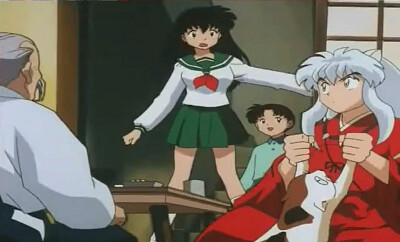 kagome se sorprende al ver a inuyasha en su casa jigsaw puzzle