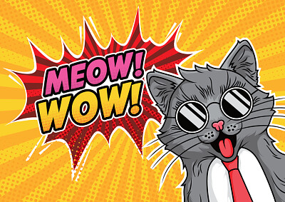 Gato em pop art