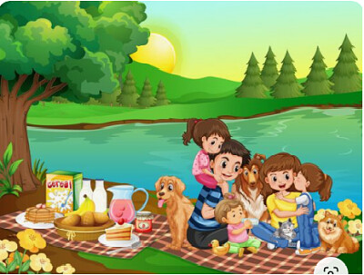 Family picnic jigsaw puzzle