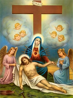 פאזל של Maria recebe o corpo de Jesus