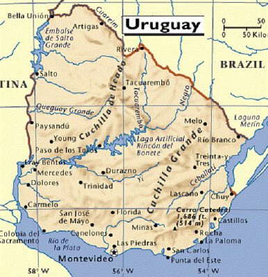 Mapa de Uruguay