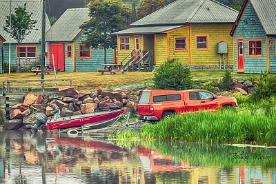 Cabins by the water