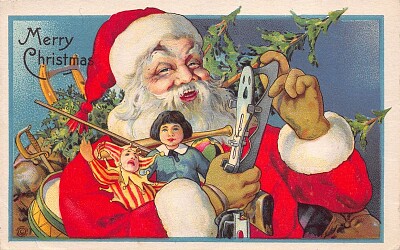 Vintage Santa with Dolls