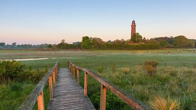 פאזל של Marisma salobre y Faro de Neuland en Behrensdorf,