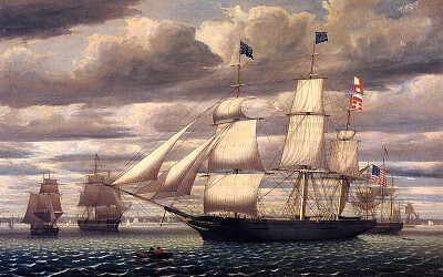 Clipper_Ship_Southern_Cross_Leaving_Boston_Harbor_