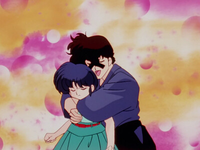 kuno abraza a akane con una X en la cara ranma 1/2