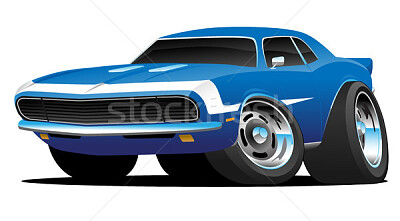 1960â€™s style muscle car cartoon. jigsaw puzzle