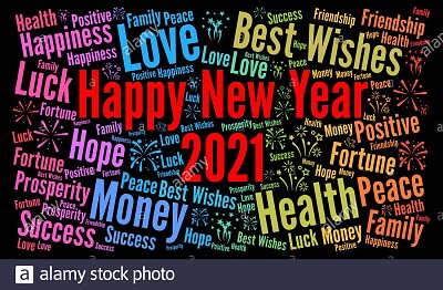 happy new year 2021 word cloud