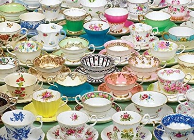 old teacups and saucers jigsaw puzzle