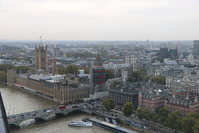 Houses of Parliament from the London Eye UK