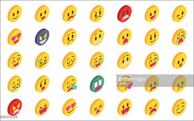 פאזל של Isometric emoji set
