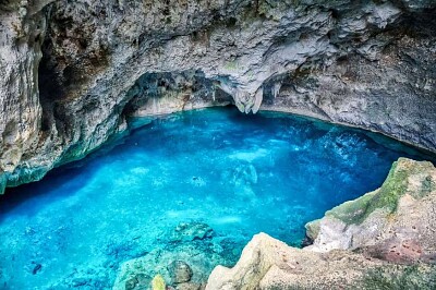 Los Tres Ojos openair limestone cave