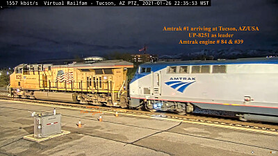 Tucson,AZ/USA  Amtrak #1 UP-8251 leader