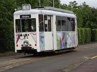 German tram with wheels