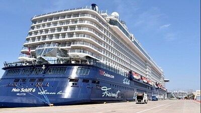 Large Cruise Ship in Greece