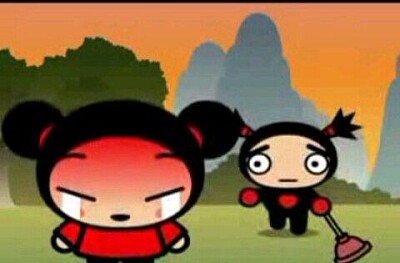 pucca llora y garu trata de consolarla pucca