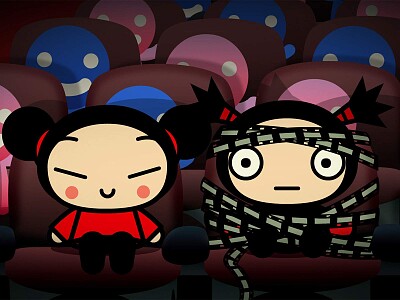 pucca ata a garu en una silla de cine pucca