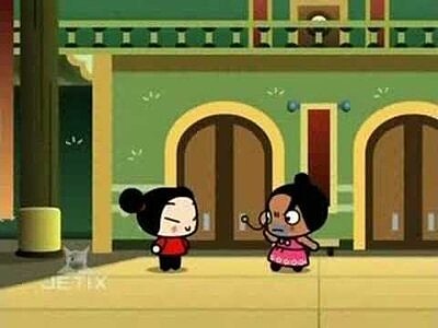 chang entrena a pucca para jugar ping pong pucca