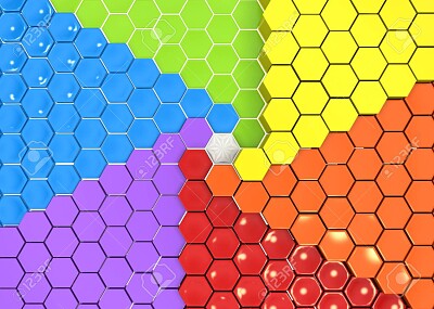 Extruded hexagon shapes jigsaw puzzle