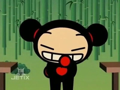 pucca se a disfrazado de garu por una fiesta pucca