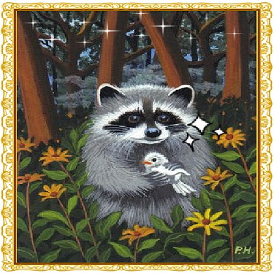 פאזל של cute raccon