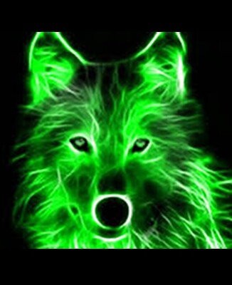 neon green wolf