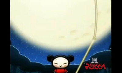 פאזל של garu mira la luna llena y a pucca debajo pucca