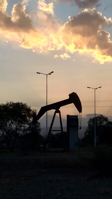 Oil at sunset