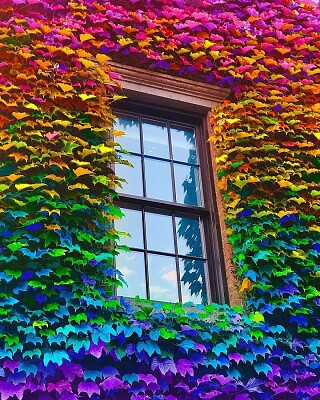 Colorful Window Foilage jigsaw puzzle