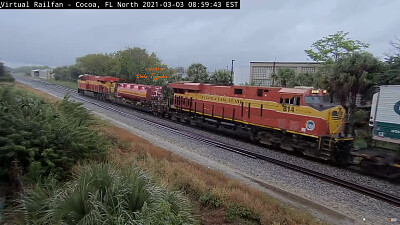 Florida East Coast #816, #303, #814 on a rany morn