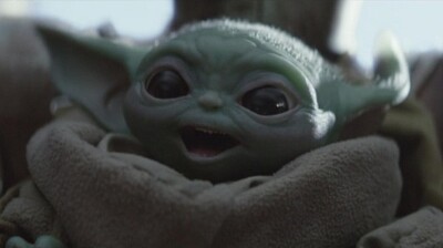 baby yoda happy