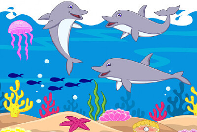 DELFINES DIBUJADOS jigsaw puzzle