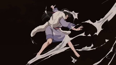 setsuna se libera de la telaraña hanyo no yashahime