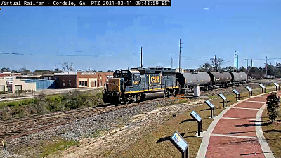 CSX-6487 at Cordele,GA/USA pulling tank cars