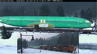 Boeing fuselages transported thru Skykomish,WA/USA